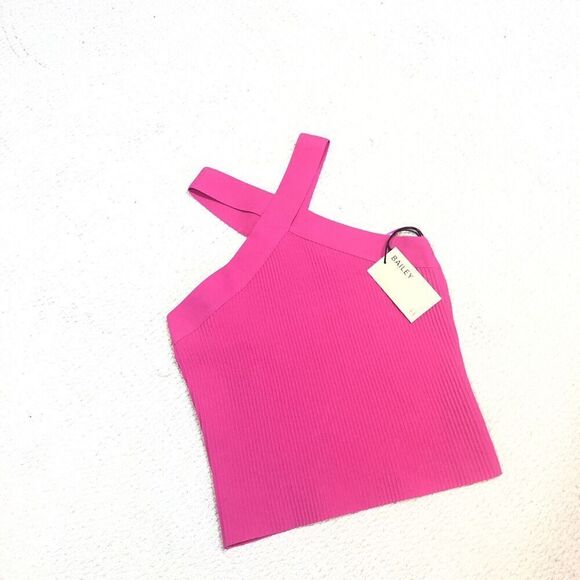 Bailey 44 Top Womens Size Small Fuchia Pink Barbiecore Ribbed Bodycon Mean Girls - Picture 8 of 11